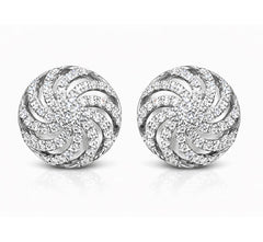 Shop 18K White Gold Diamond Swirl Stud Earrings by Amadura Jewelry. 0.44 CT G VS1 natural diamonds. Visit El Korba & Citystars. IGI, GIA & HRD certificates.