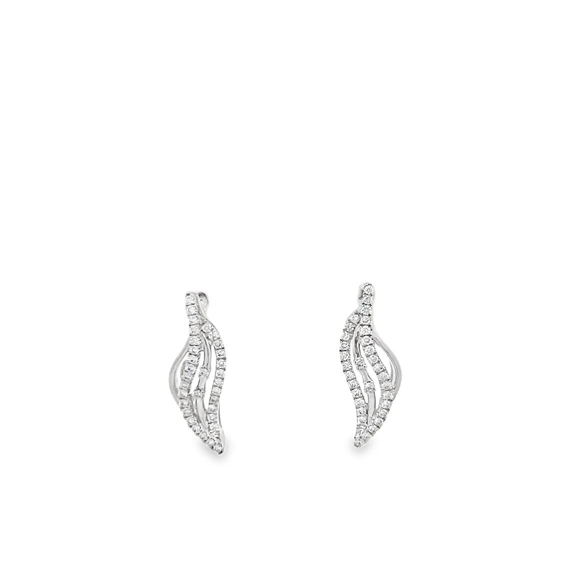 Shop Diamond Wave Stud Earrings by Amadura Jewelry. 0.21 CT G VS1 natural diamonds. Visit El Korba & Citystars. IGI, GIA & HRD certificates.