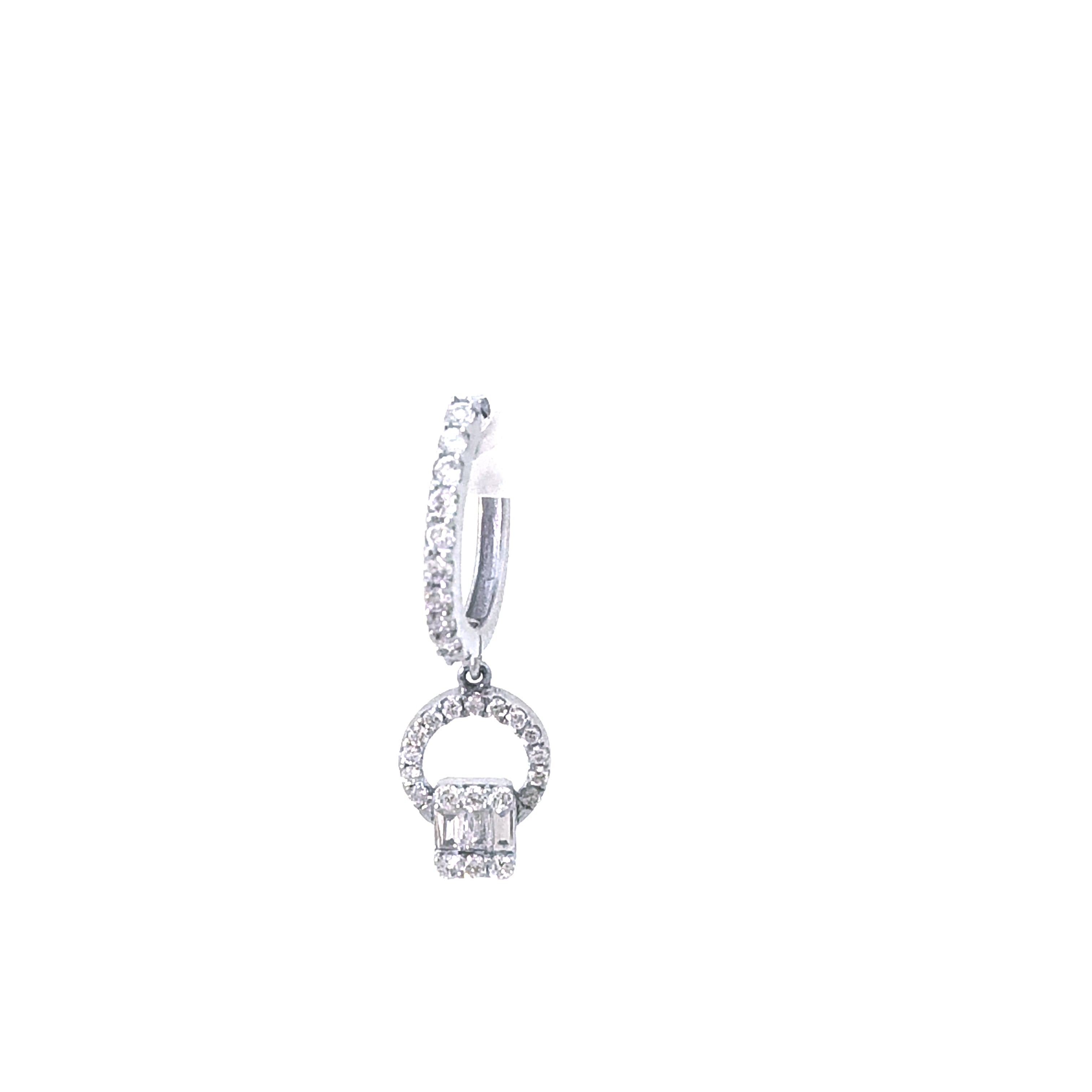 Pavé Diamond Circle Drop Earrings Secondary image