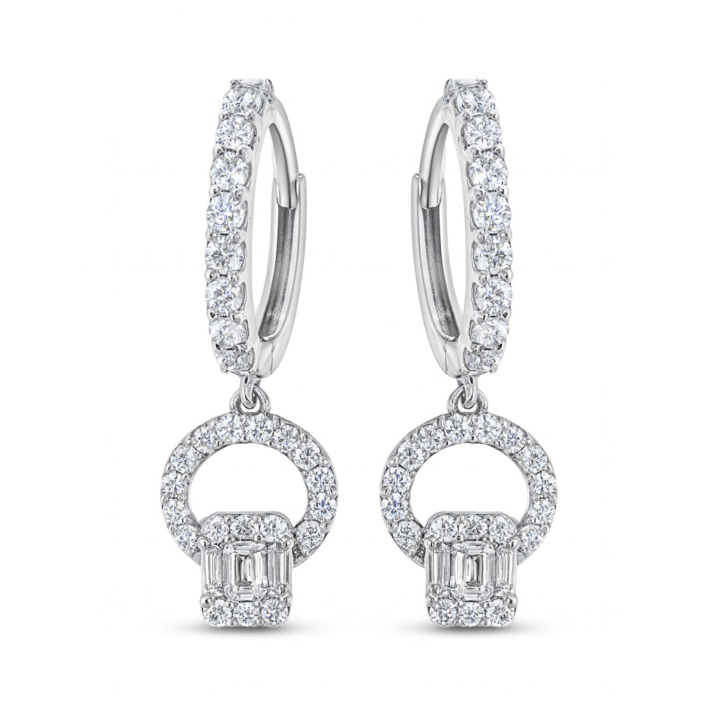 Shop Pavé Diamond Circle Drop Earrings by Amadura Jewelry. 0.49 CT G VS1 natural diamonds. Visit El Korba & Citystars. IGI, GIA & HRD certificates. Main image