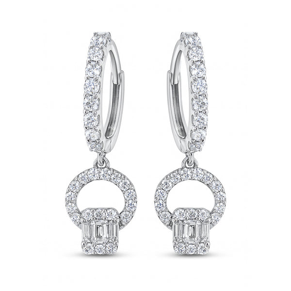 Shop Pavé Diamond Circle Drop Earrings by Amadura Jewelry. 0.49 CT G VS1 natural diamonds. Visit El Korba & Citystars. IGI, GIA & HRD certificates.