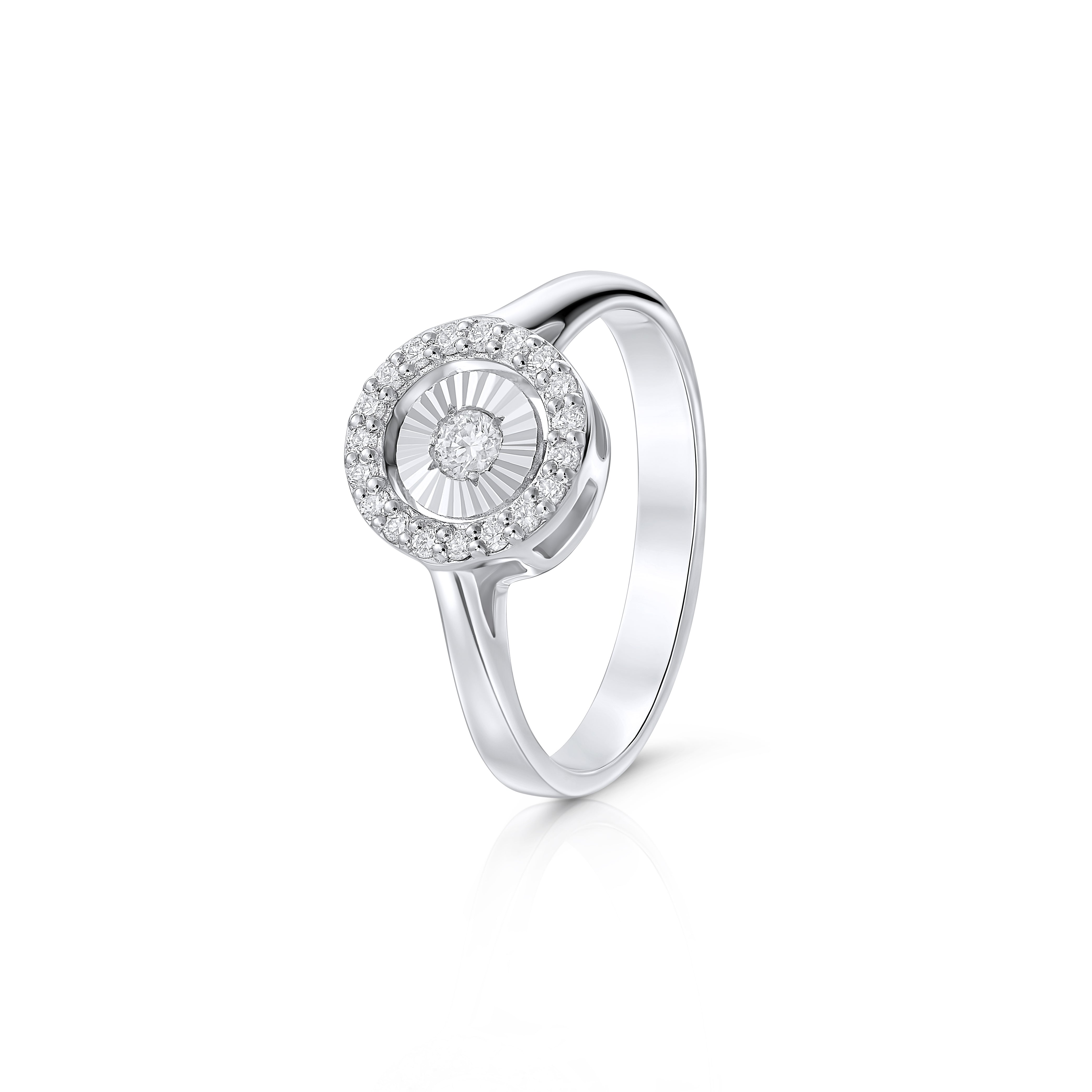 Sunburst Halo Diamond Ring Main image