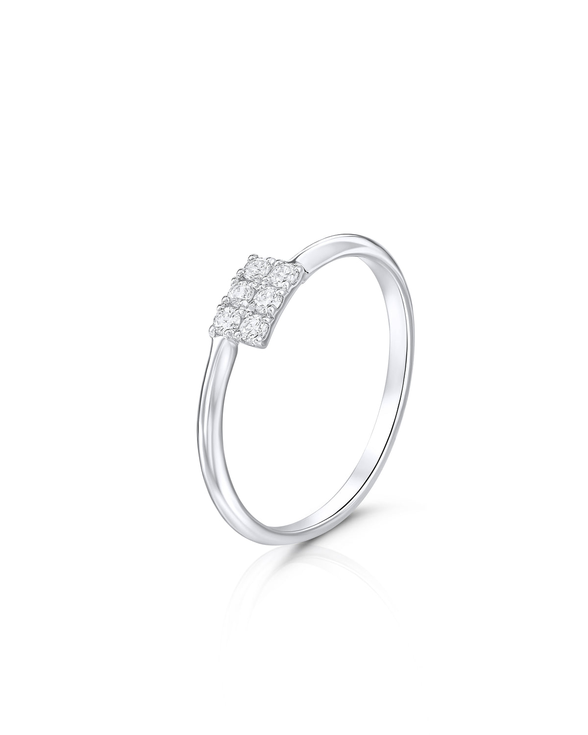 White Gold Ring With Diamond Accents