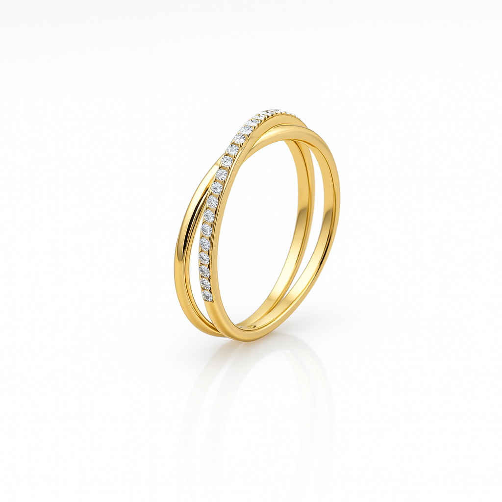 Twisted Diamond Band Ring Main image