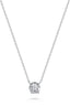 White gold necklace with a round diamond pendant