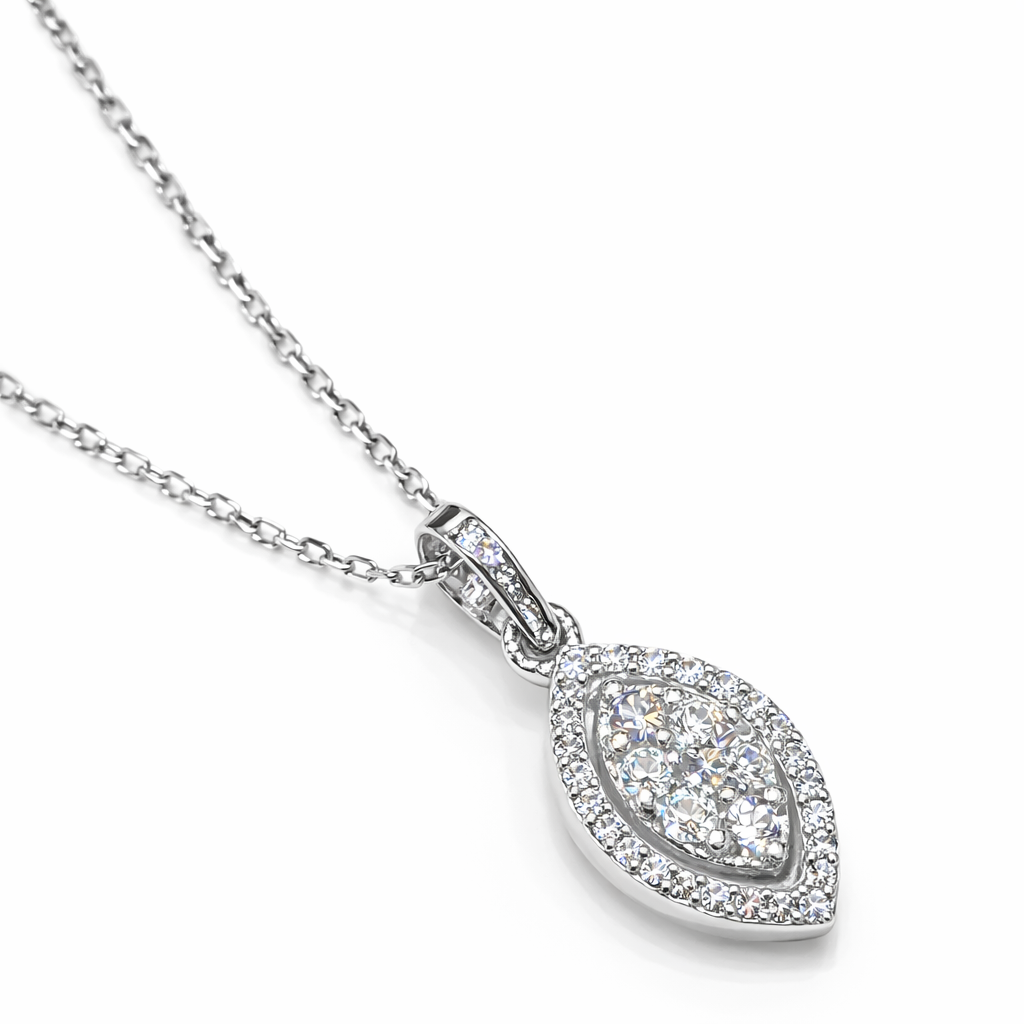 Marquise Halo Diamond Pendant Necklace Main image
