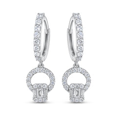 White gold hoop earring with a central diamond