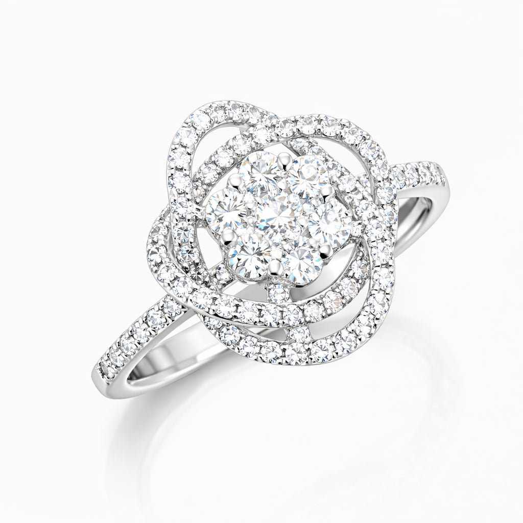 Elegant Floral Diamond Ring Main image