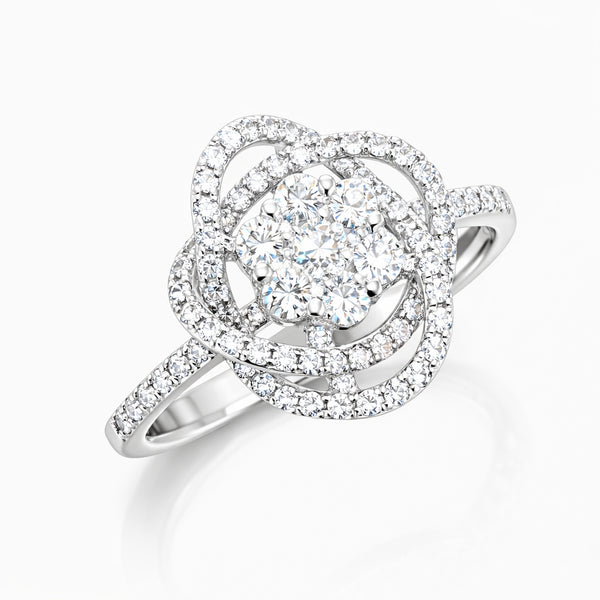 Elegant Floral Diamond Ring