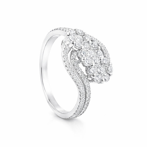 Floral Cluster Diamond Ring