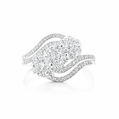 White gold ring with diamond accents