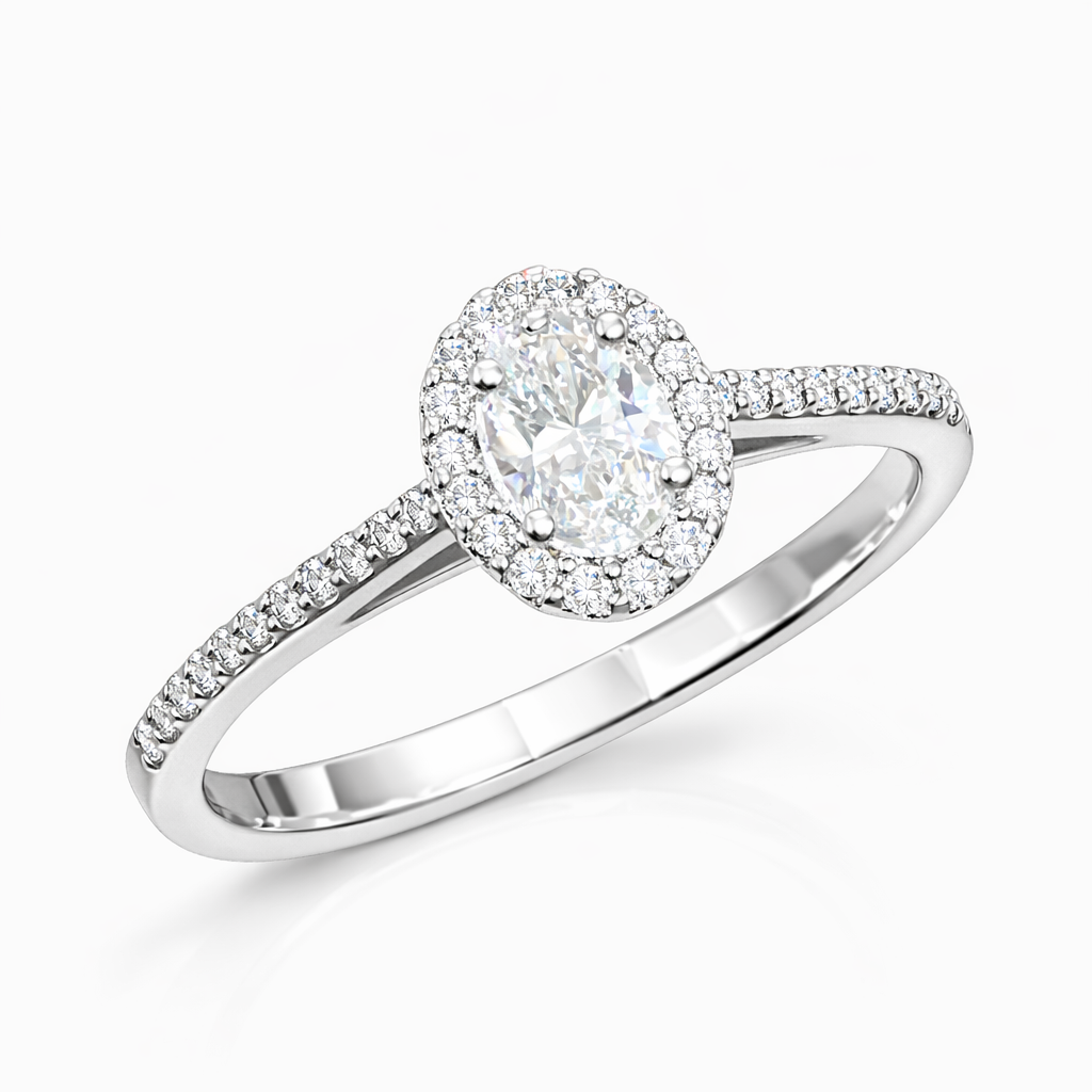 Oval Halo Diamond Ring Main image