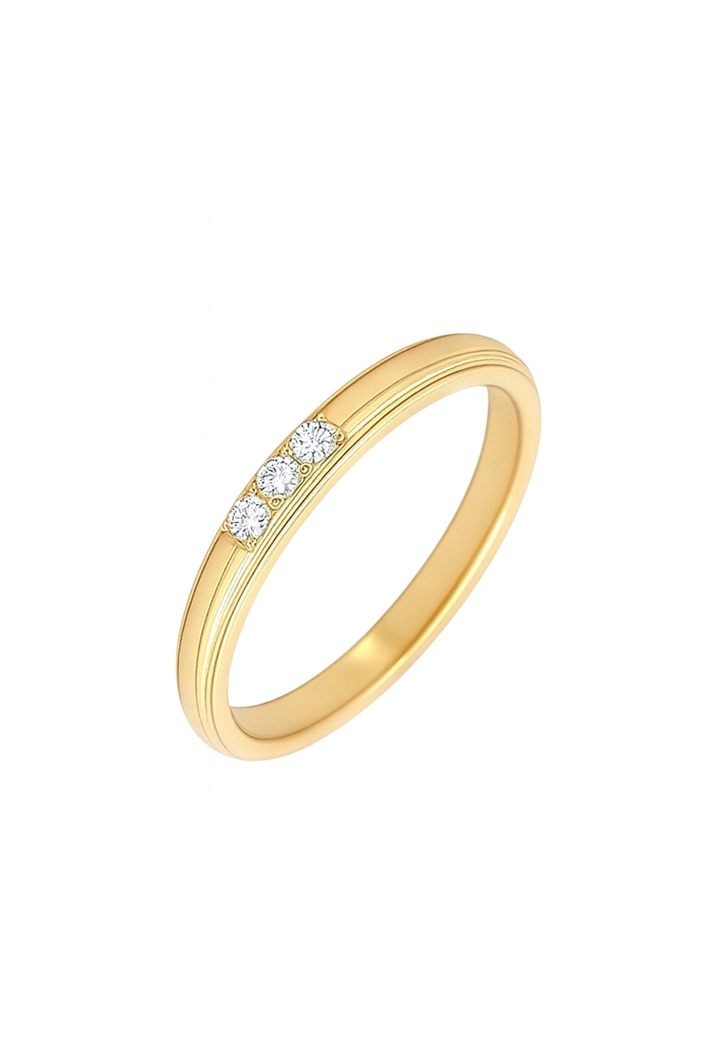 Three Stone Diamond Band Ring Main image