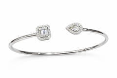 White Gold bangle with diamond accents