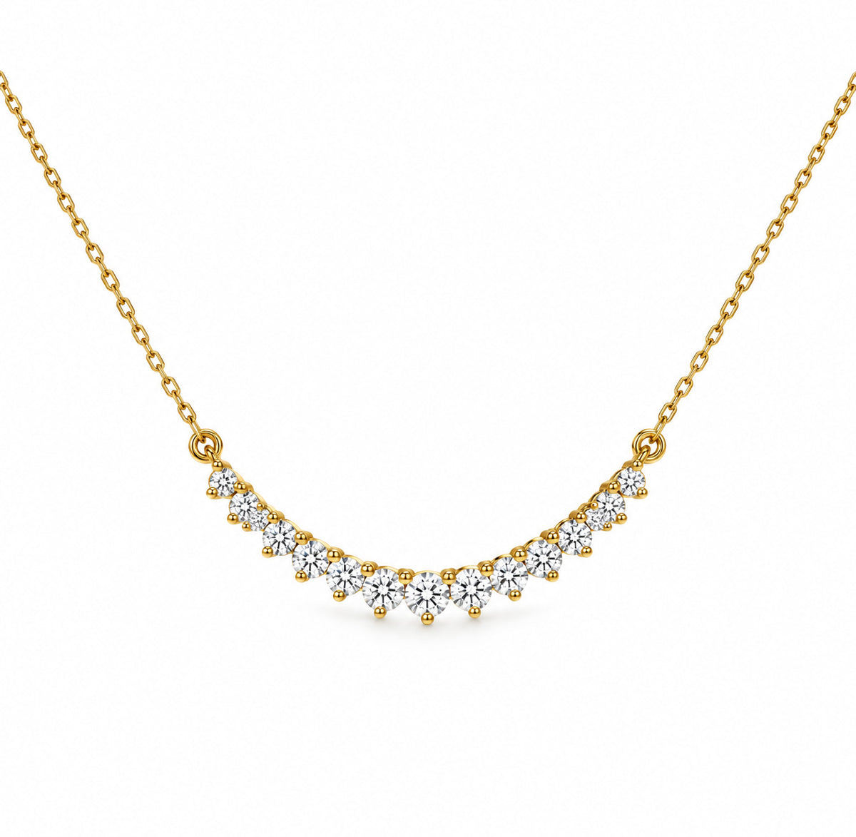 Diamond Curved Necklace