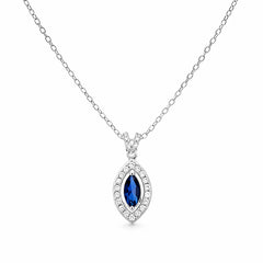 Elegant necklace with a blue gemstone pendant