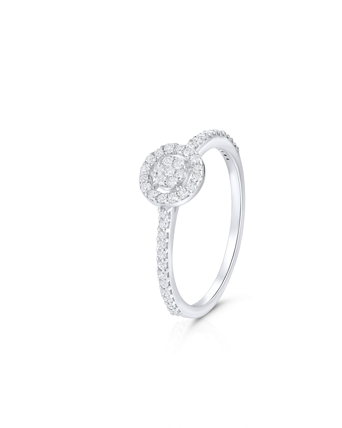 White Gold Ring with Fine Diamond Detailing