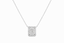 Baguette Diamond Halo Pendant Necklace