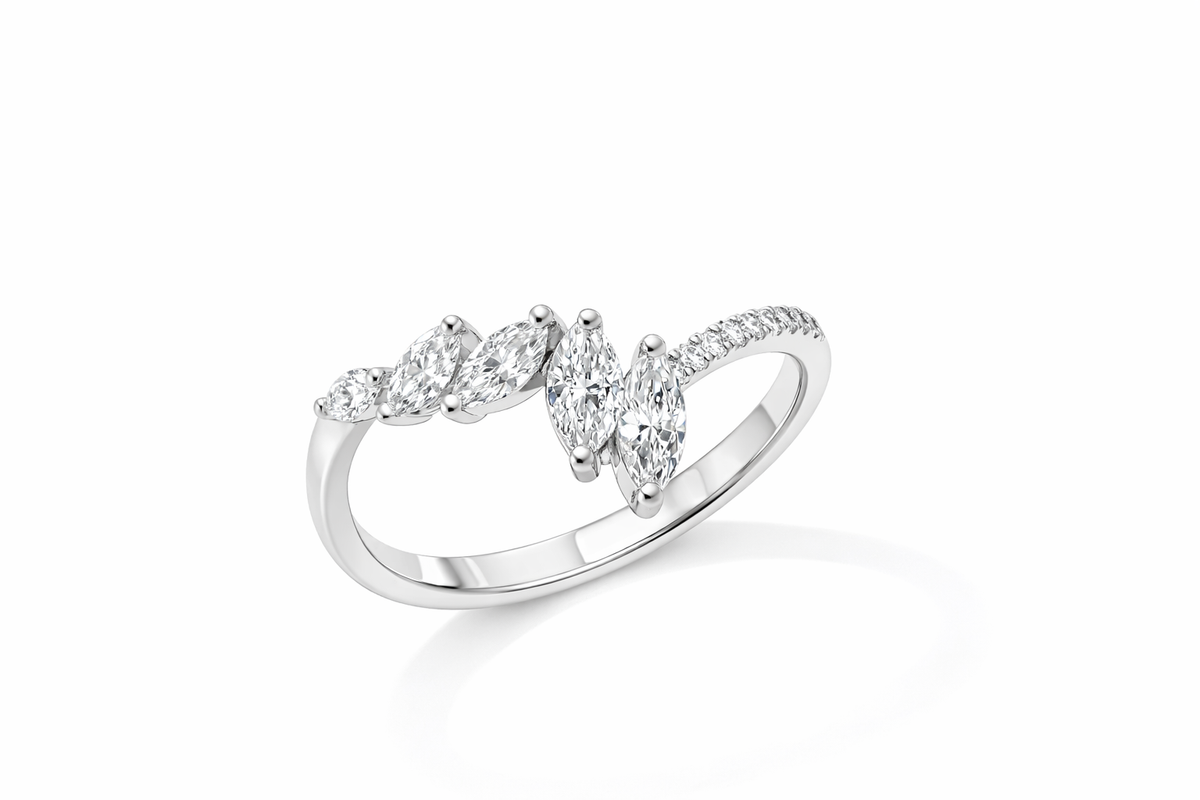 White Gold  ring with diamond accents