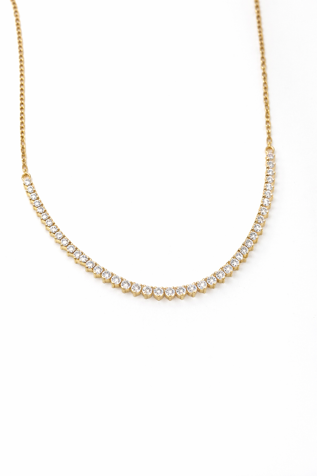 Gold necklace with small diamonds Main image