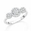 Three Stone Halo Diamond Ring