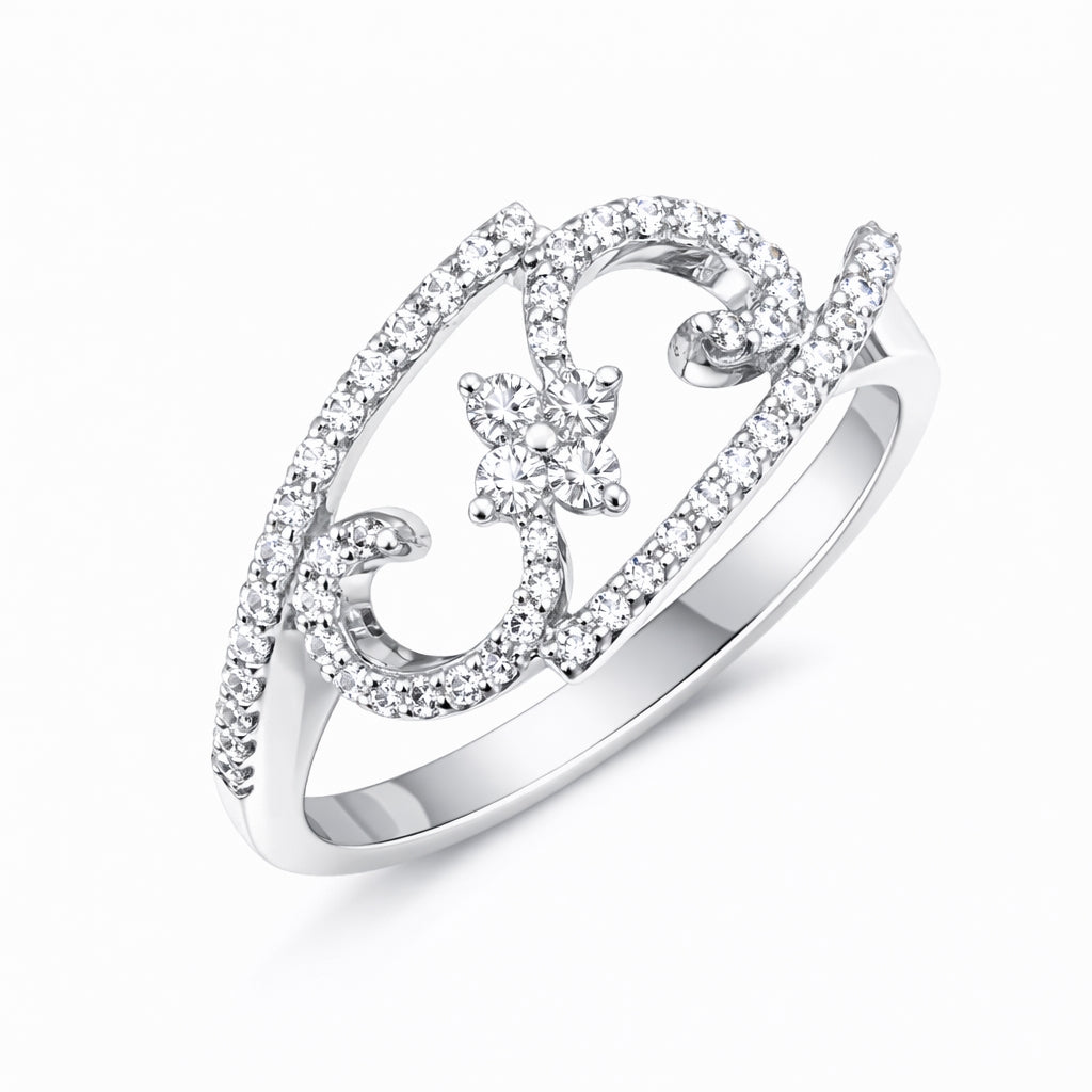 Floral Heart Diamond Ring Main image