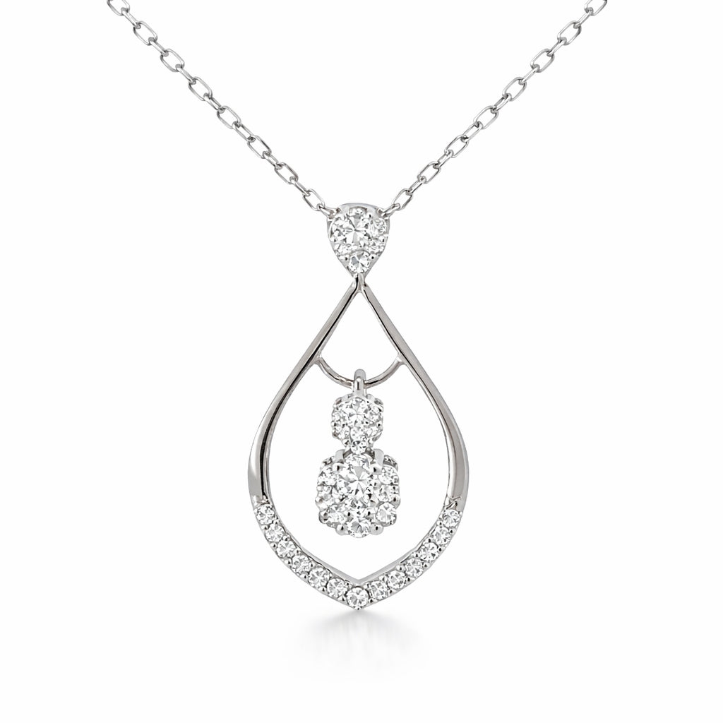 Elegant Floating Diamond Teardrop Necklace