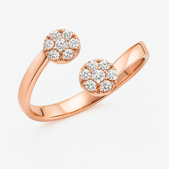 Rose gold ring with diamond accents
