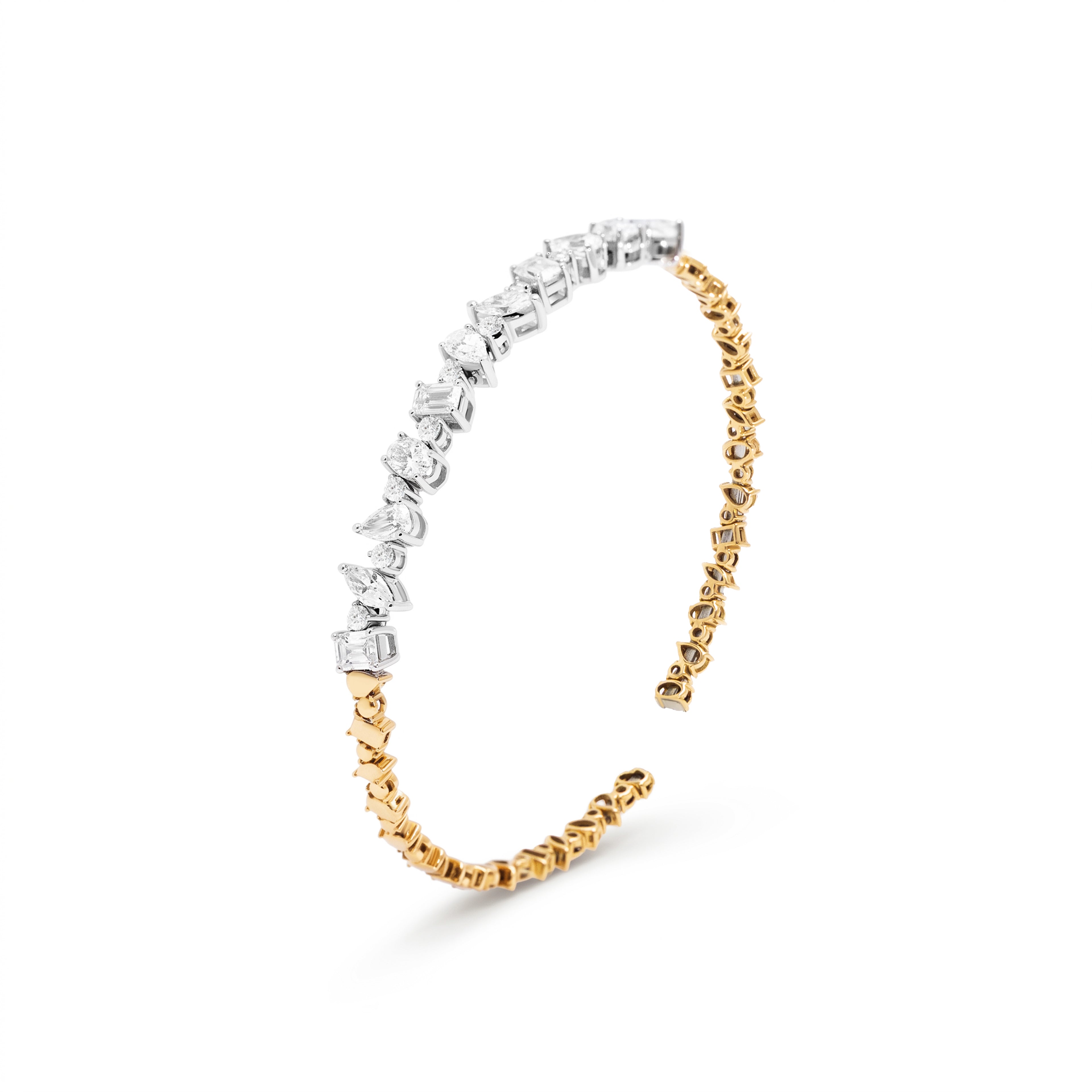 Two-Tone Diamond Tennis Bangle