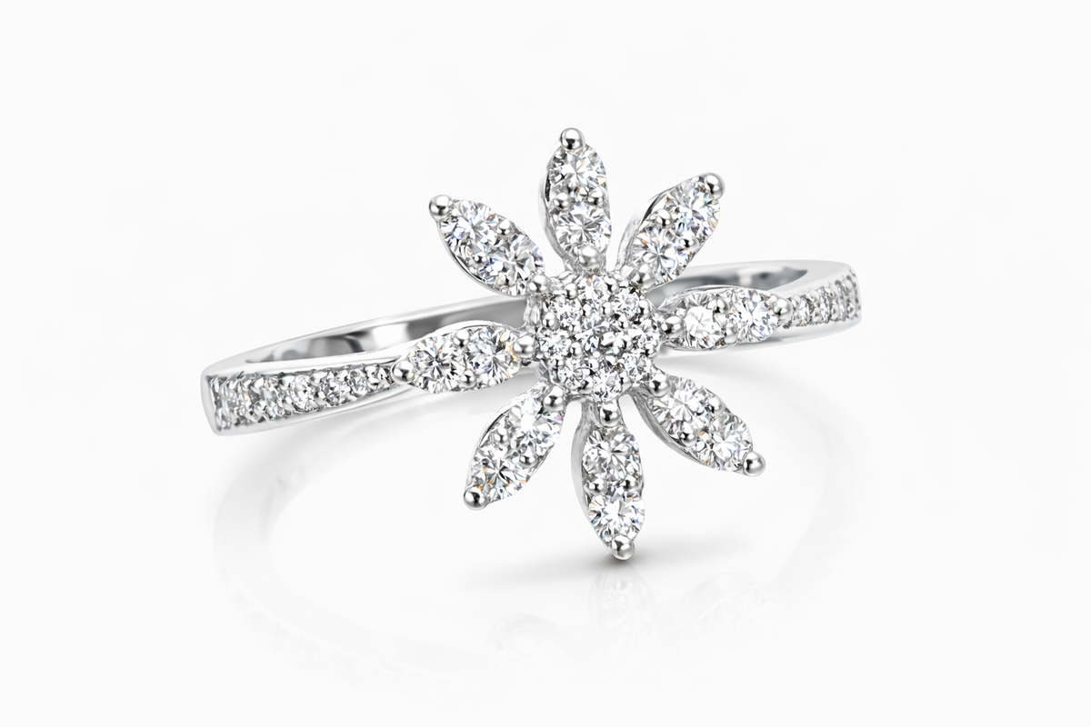 Diamond Flower Ring
