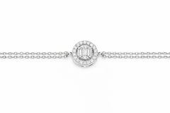 Shop the 18K Gold Baguette Halo Diamond Bracelet by Amadura Jewelry. Visit our El Korba and Citystars Mall boutiques. IGI, GIA & HRD diamond certificates available upon request.