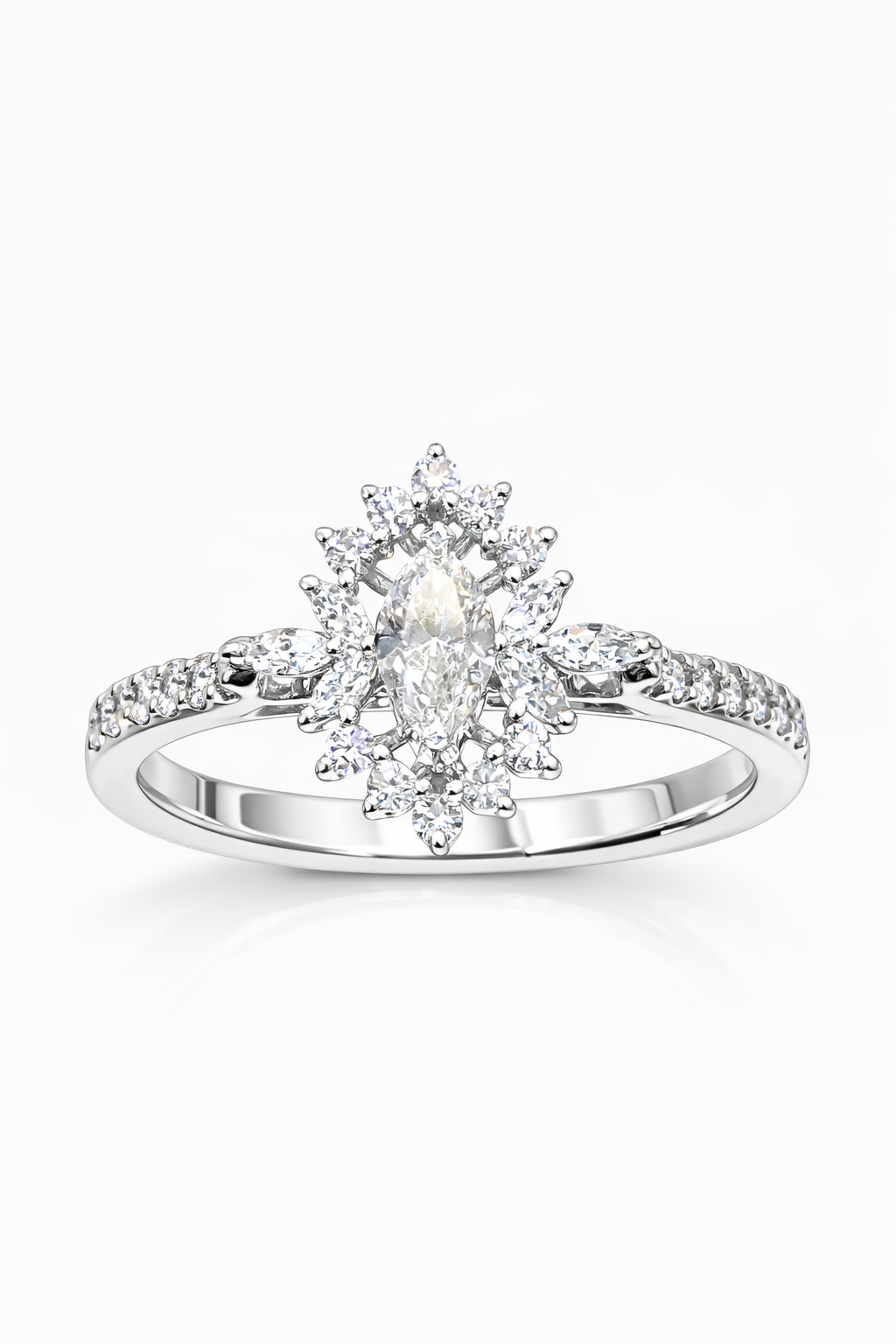 Marquise Halo Diamond Ring In 18K Gold Main image