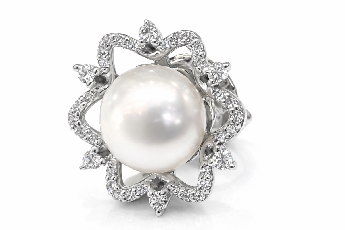 Diamond Pearl Earrings