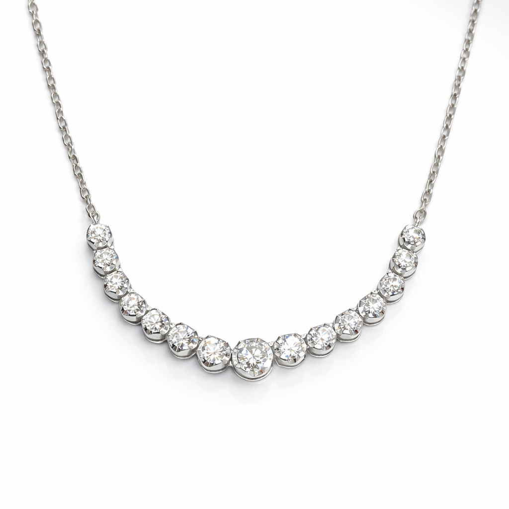 Graduated Bezel Diamond Necklace Main image
