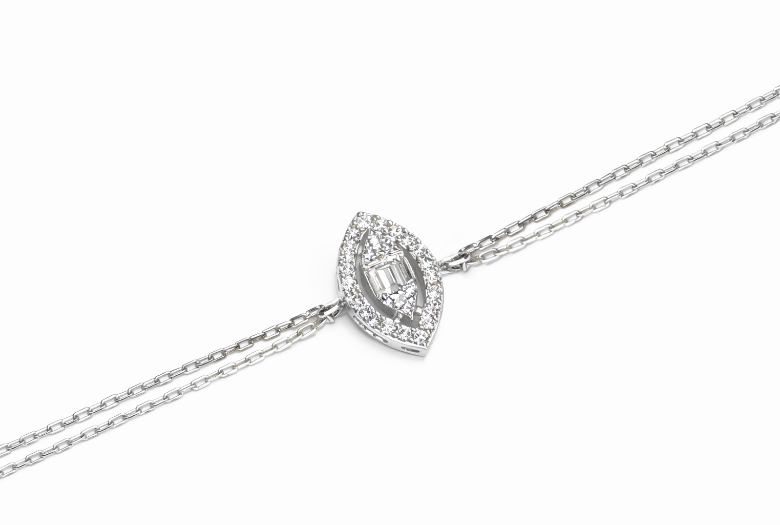 Shop the Marquise Halo Diamond Bracelet by Amadura Jewelry. Visit El Korba & Citystars Mall. IGI, GIA & HRD certificates upon request.