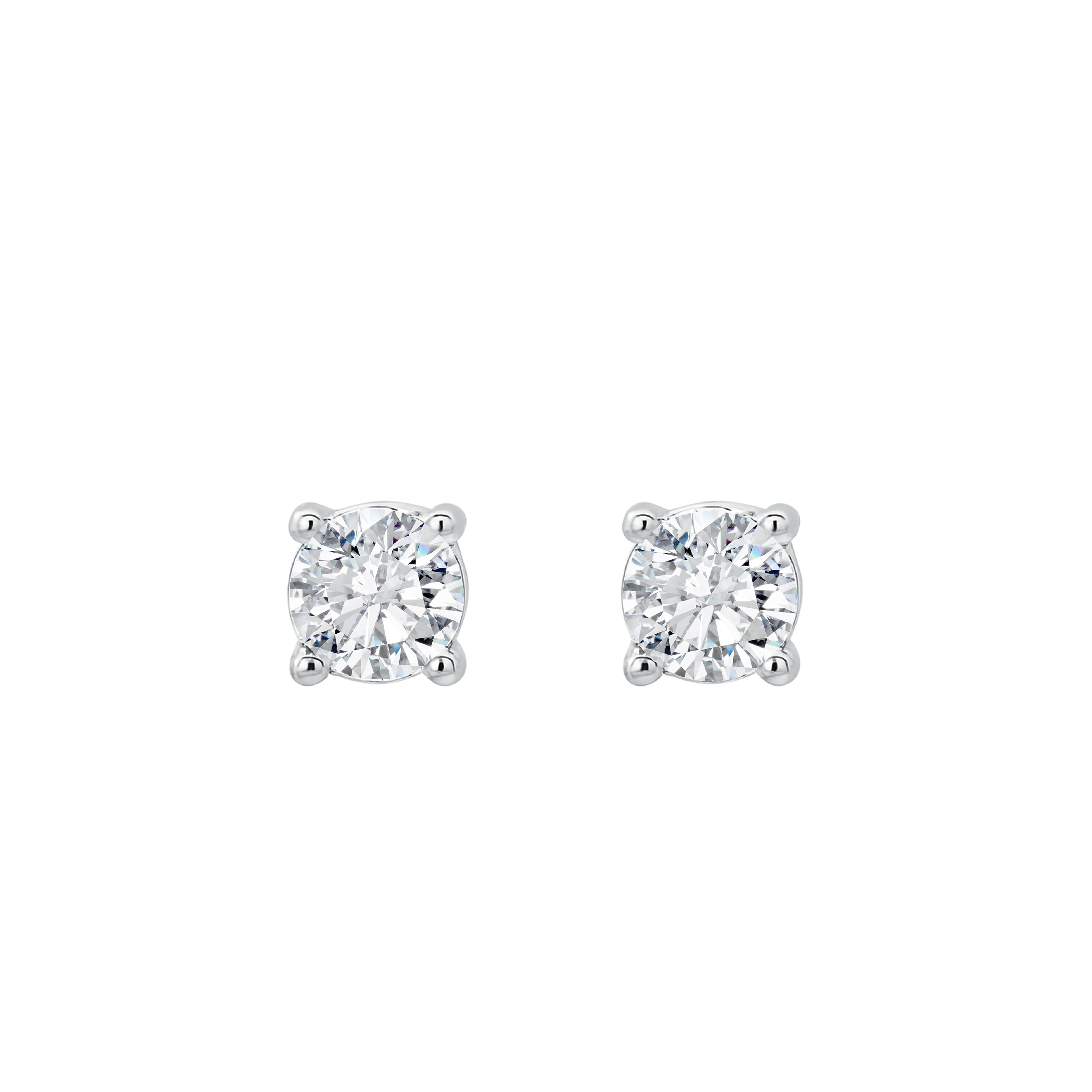 Shop Round Diamond Stud Earrings in by Amadura Jewelry. 0.37 CT G VS1 natural diamonds. Visit El Korba & Citystars. IGI, GIA & HRD certificates.

 Main image