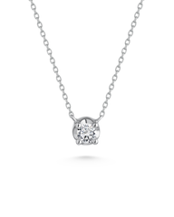 White gold necklace with a round diamond pendant