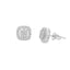 Cushion Diamond Cluster Stud Earrings