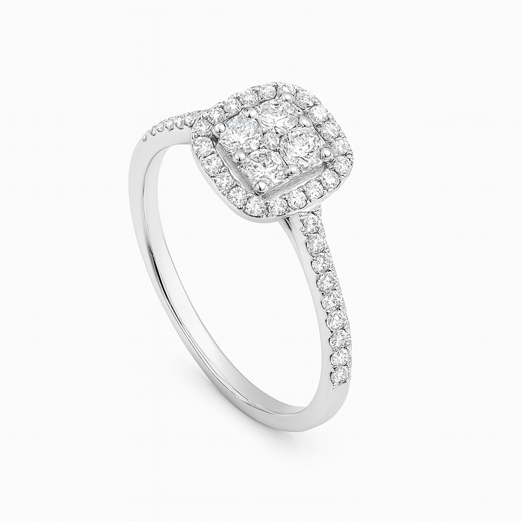 Cushion Halo Diamond Ring