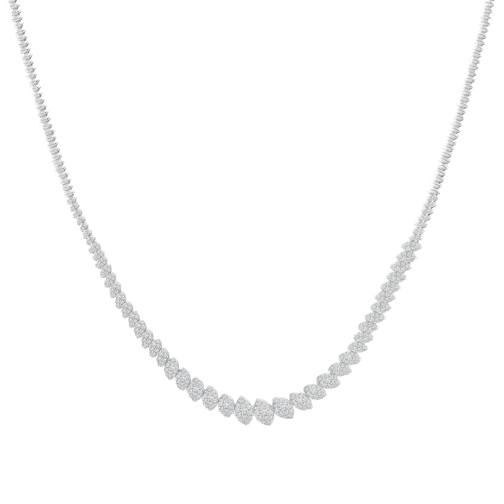 White gold necklace with small diamonds