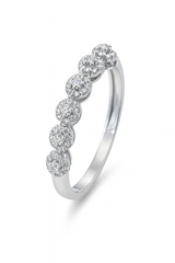 White gold ring with diamond stones