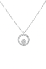 White gold necklace with a circular pendant