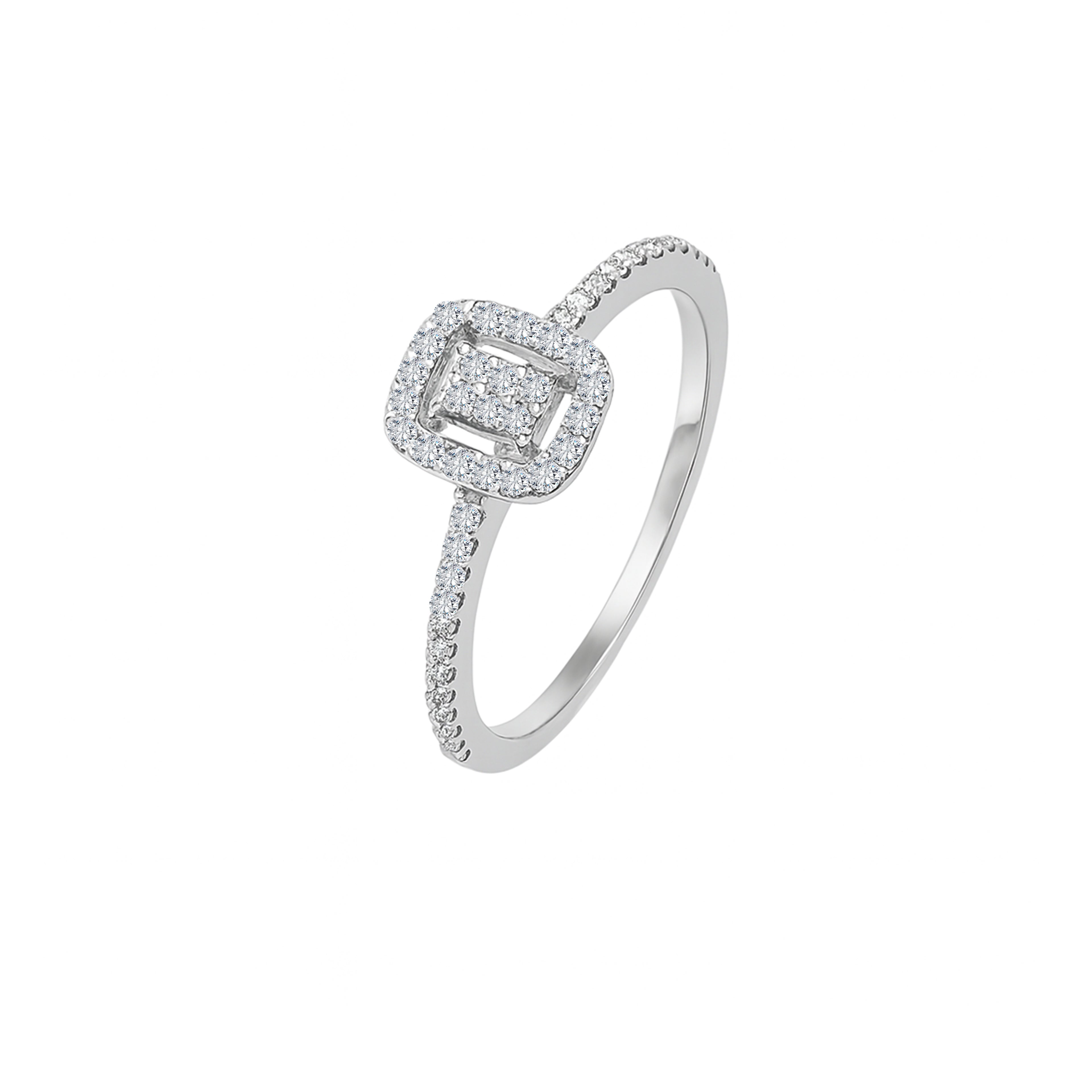 Square Halo Diamond Ring