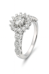 White gold ring with diamond accents