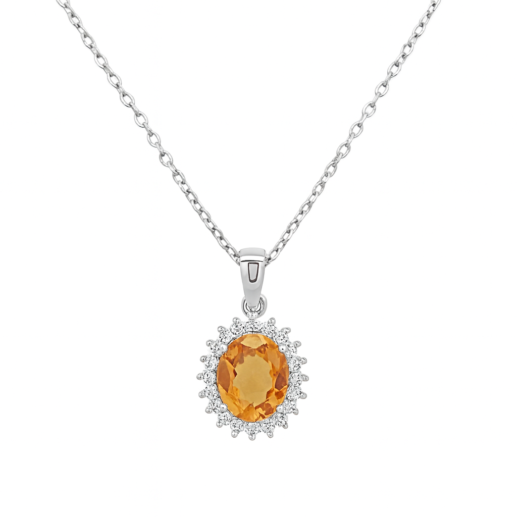 Elegant Citrine Pendant Necklace