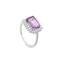 Amethyst Halo Diamond Ring