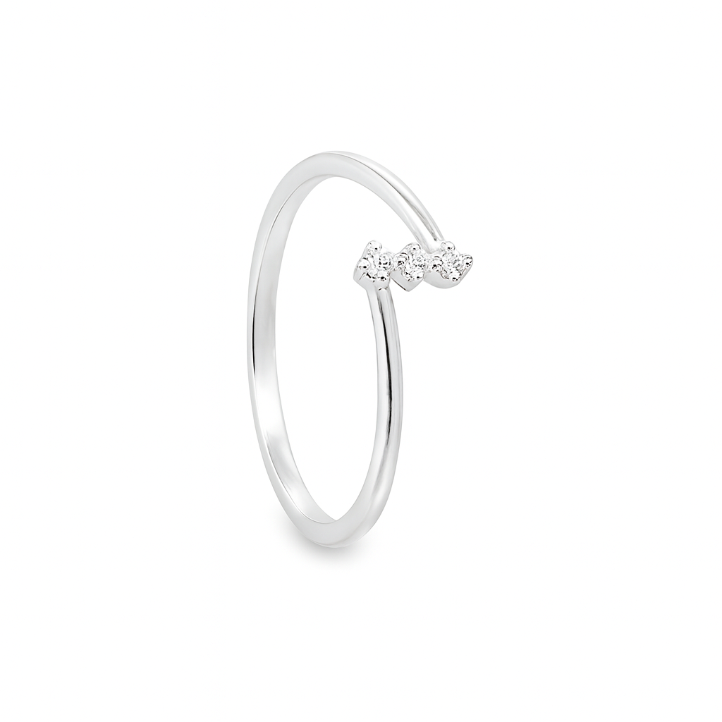 White gold ring with small diamonds