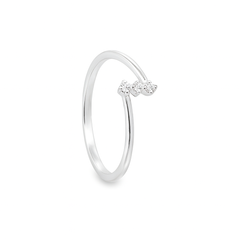 White gold ring with small diamonds