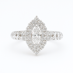 Diamond ring with center stone