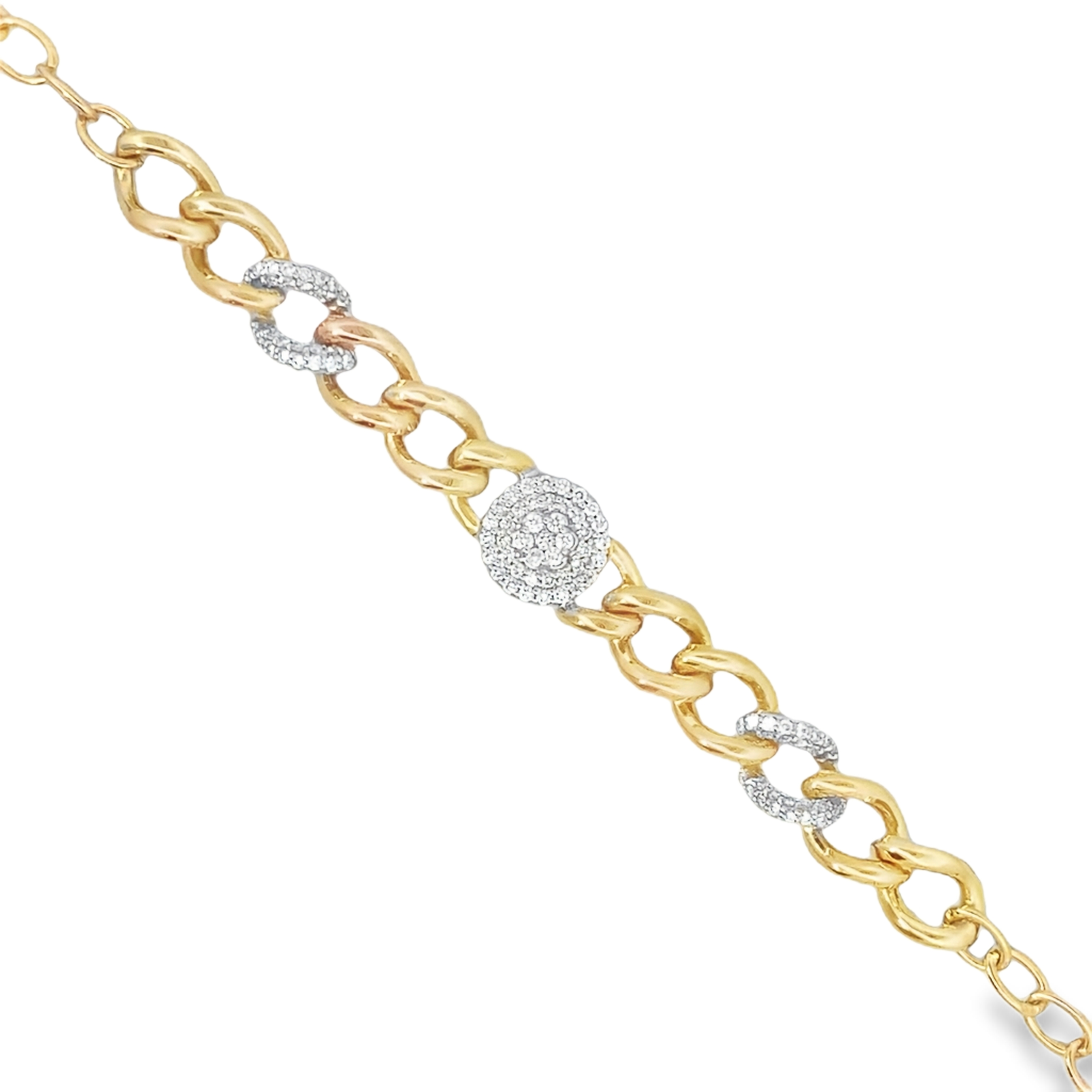 Shop the Pavé Diamond Link Bracelet in 18K Gold by Amadura Jewelry. Visit El Korba & Citystars Mall. IGI, GIA & HRD certificates upon request.
 Main image